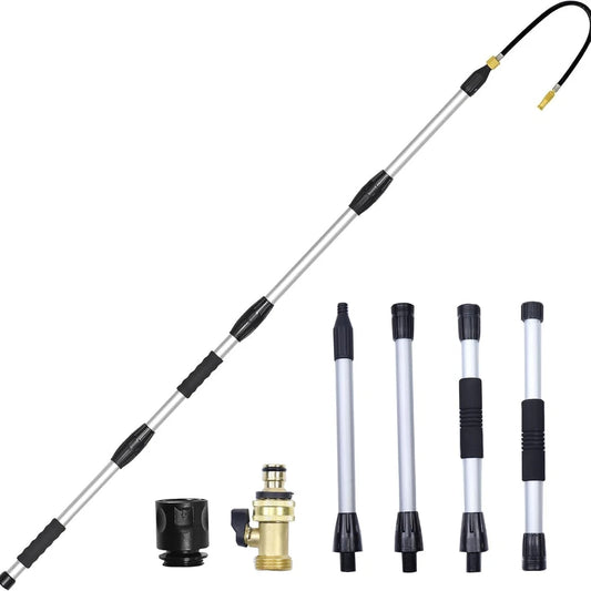Telescopic Gutter Cleaning Tools from the Ground, Rain Gutter Cleaner Hose Attac