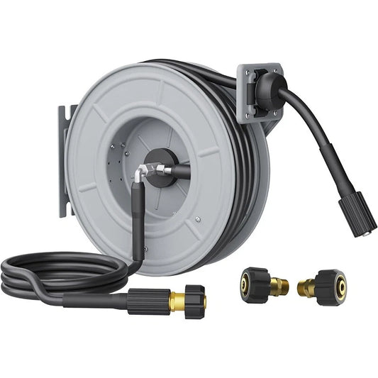 Giraffe Tools Retractable Power Pressure Washer Hose Reel 1/4" x 65 ft, 3200PSI