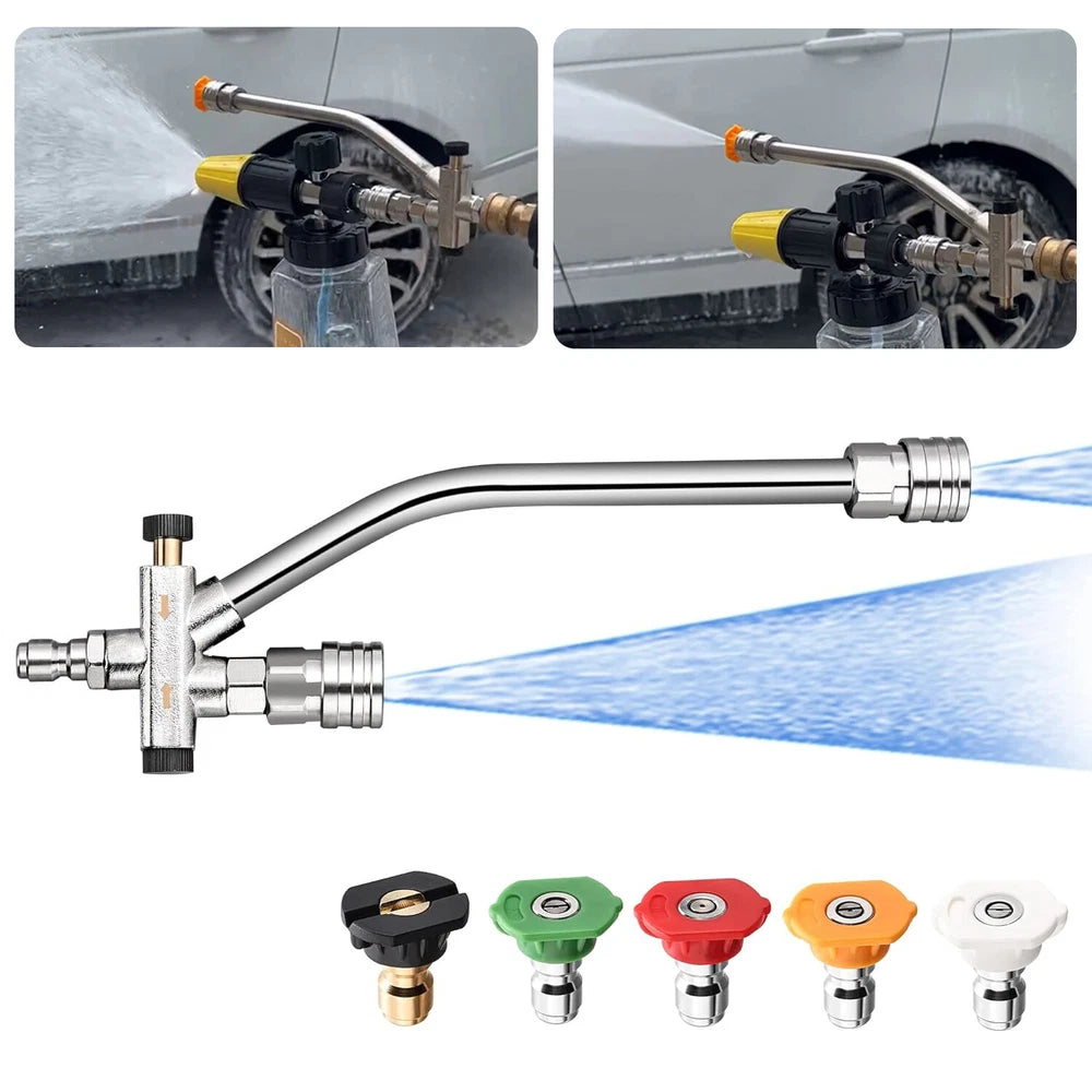 1/4” Pressure Washer Foam Cannon with Dual-Connector Double Tip Attachment USA