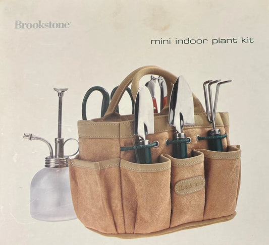 Brookstone mini indoor plant kit tools & tote Gardening set