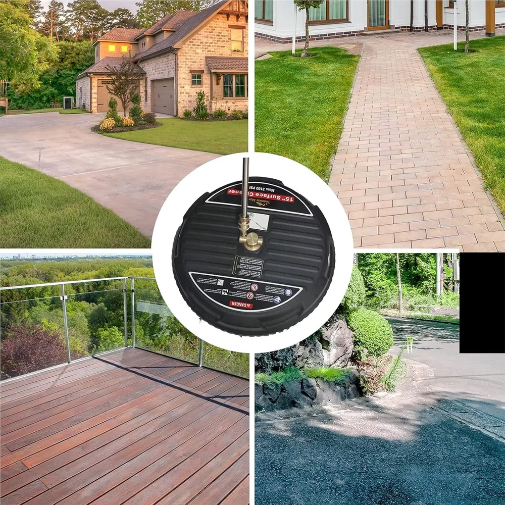 15 Inch Pressure Washer Surface Cleaner 4000PSI Power Washer Attachment for Deck
