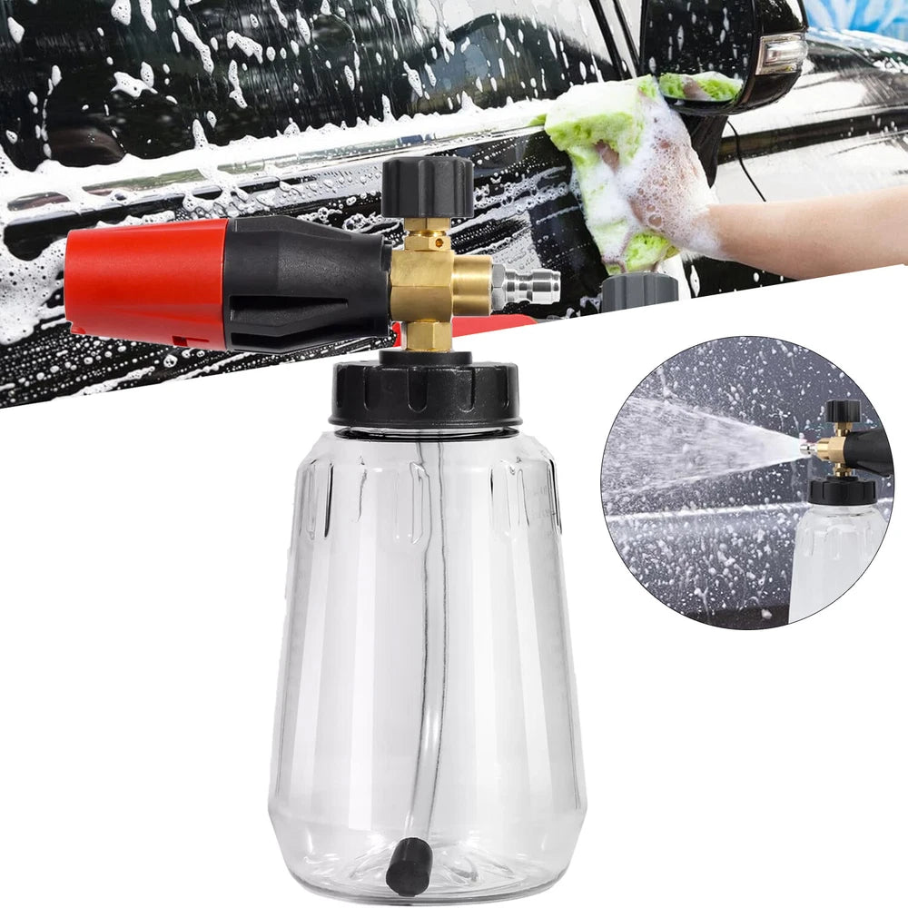 1/4” Pressure Washer Foam Cannon with Dual-Connector Double Tip Attachment USA