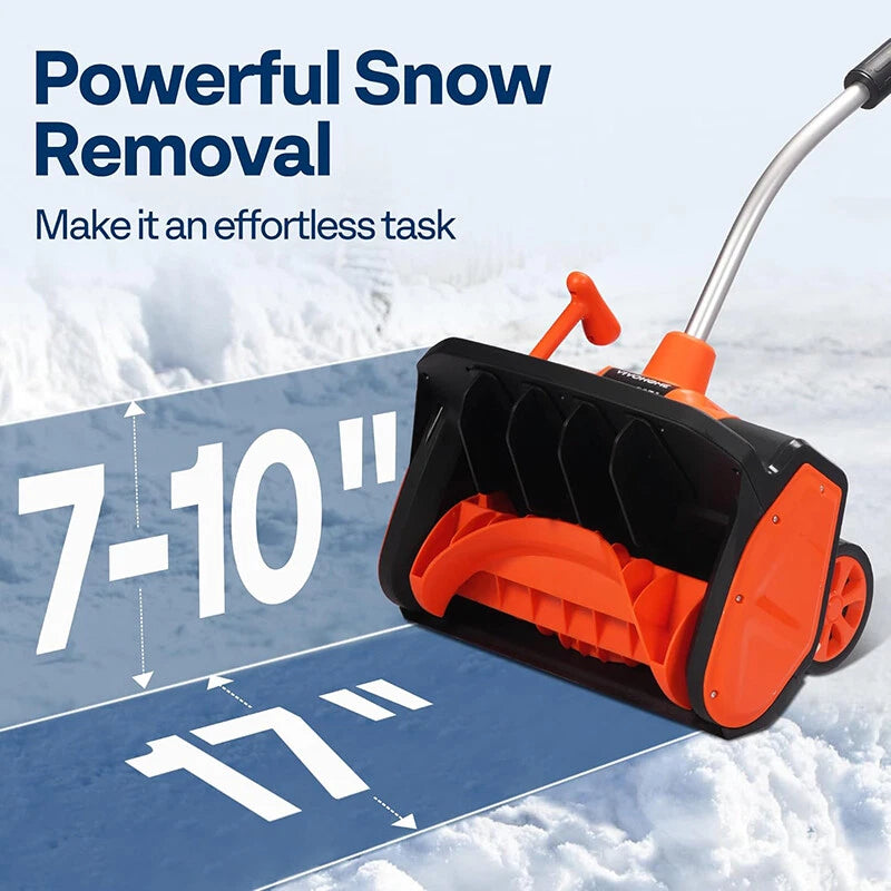 17'' Cordless Snow Shovel 40V Battery Powered Electric Snow Blower 4.0Ah Battery