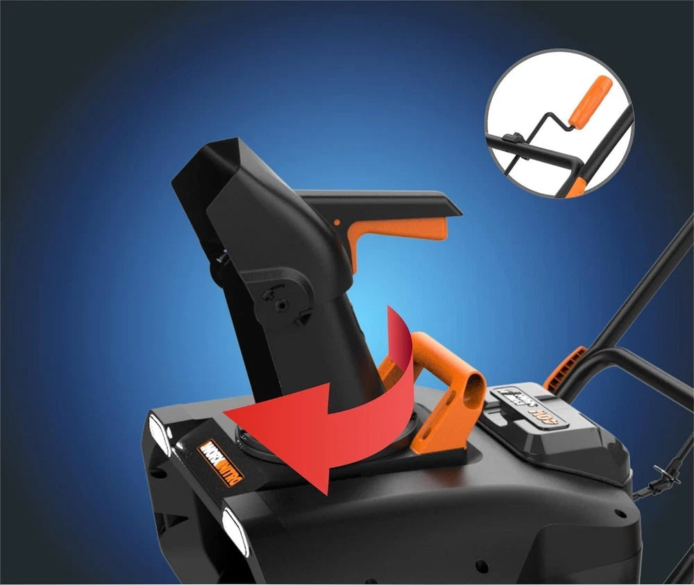 Cordless Snow Blower Power 40V 20" Share W/ Brushless Motor Batteries & Charge