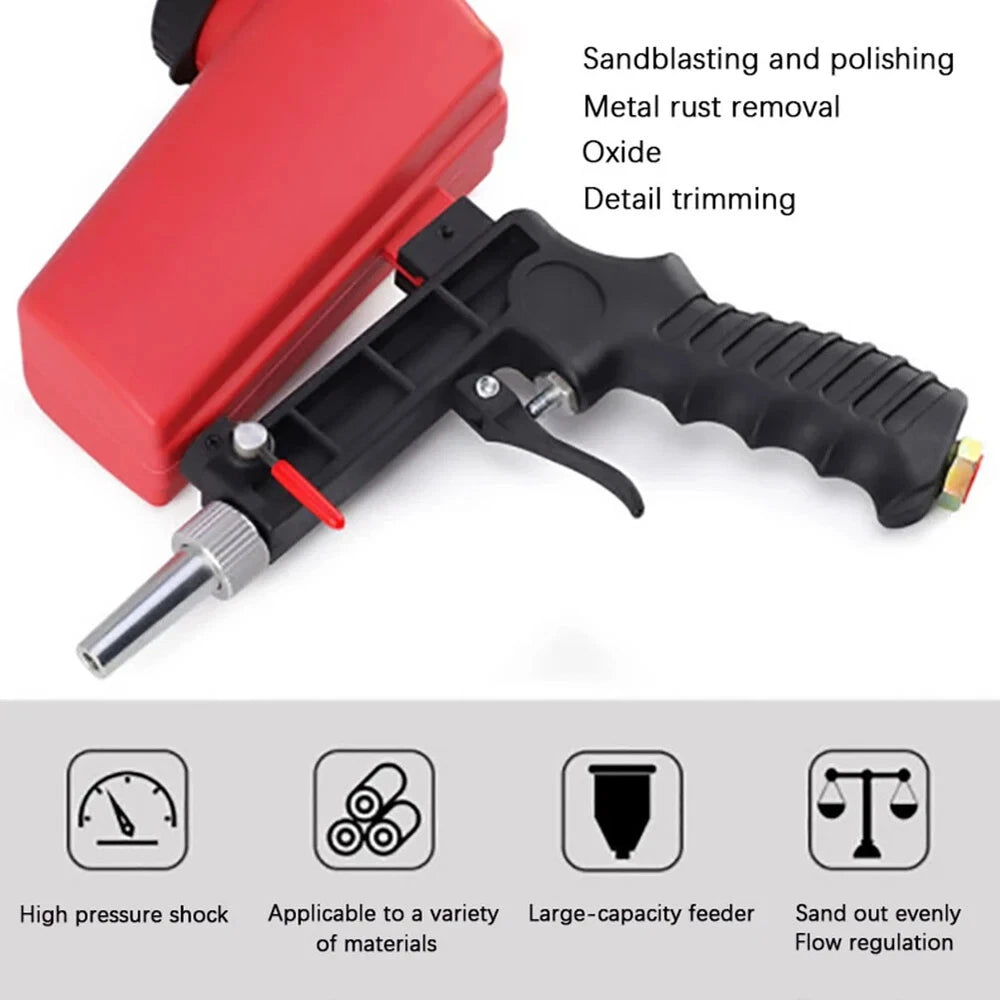 2 X Portable Handheld Air Compressor Speed Sand Gun Blaster Sand Blasting 1/4 in