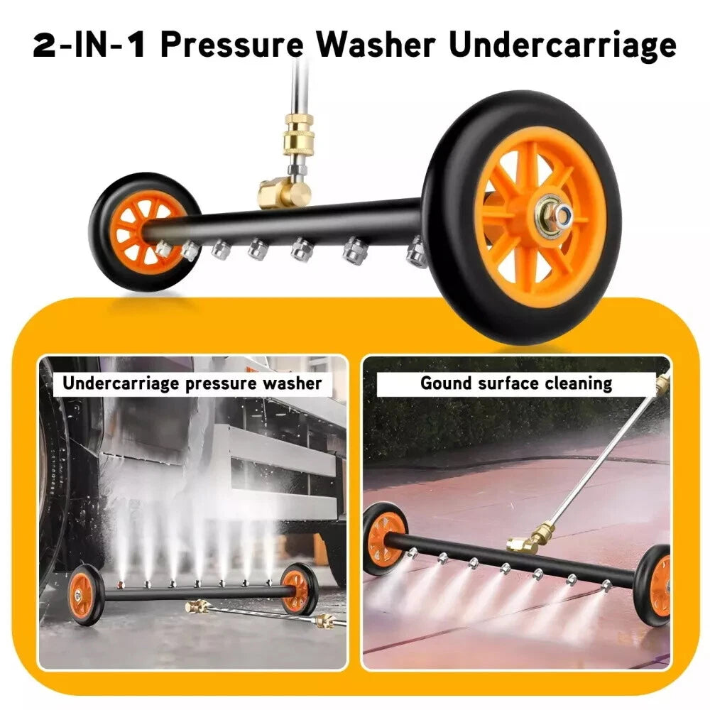 24" Pressure Washer Water Broom Undercarriage Cleaner Driveway Surface Cleaner