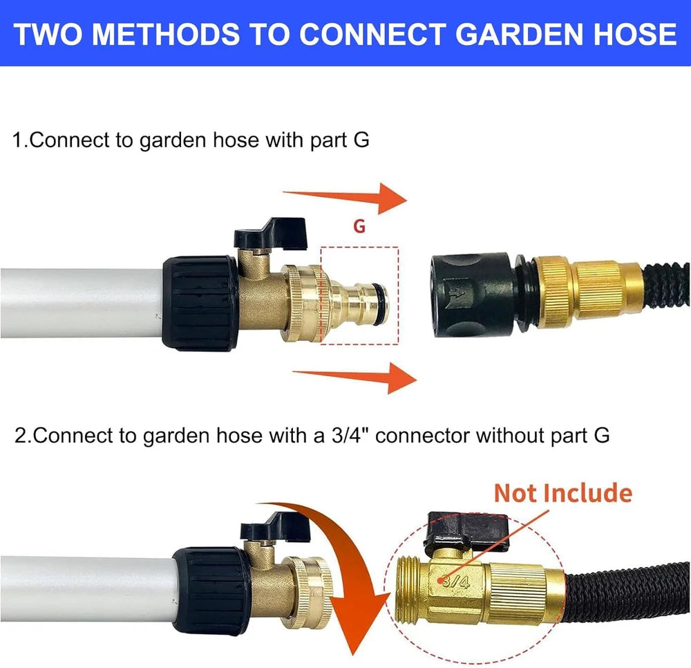 Telescopic Gutter Cleaning Tools from the Ground, Rain Gutter Cleaner Hose Attac