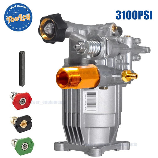 TOOLCY 3100 PSI High Pressure Washer Pump 3/4" Shaft Horizontal 2.5 GPM