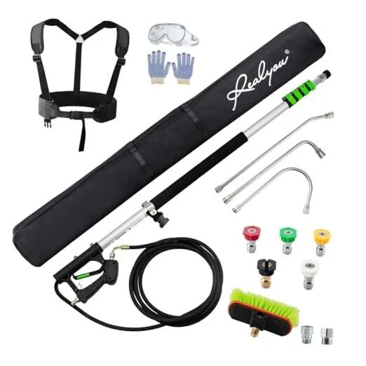 24 FT Pressure Washer Telescoping Wand with Pressure Washer Extension Wand,
