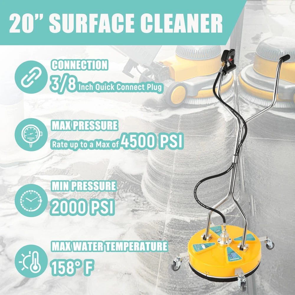 20'' Pressure Washer Surface Cleaner, Surface Cleaner Dual Handle, Power Wash...
