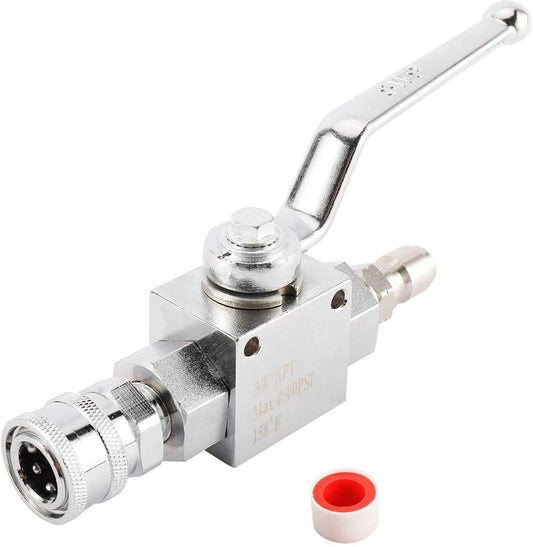 Steel High Pressure Washer Ball Valve Kit, 3/8 Inch Quick Connect 4500 PSI