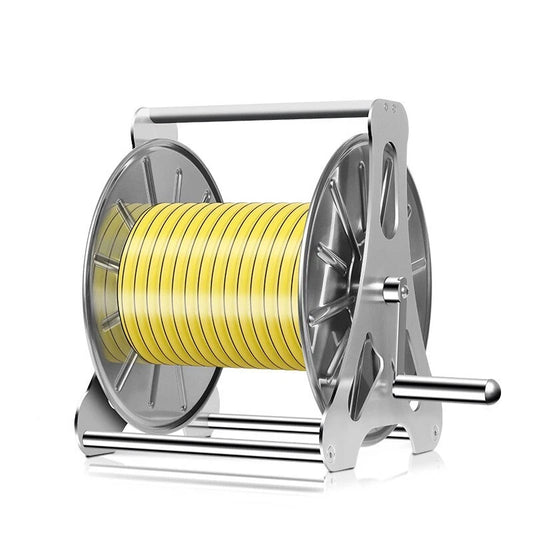 Garden Water Hose Reel Rack Stainless Steel Water Pipe Storage Wall Mount Stand