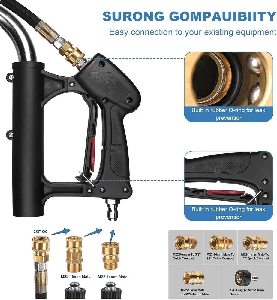 20" Pressure Washer Surface Cleaner with Dual Handles and 4 Wheels Quick Connect