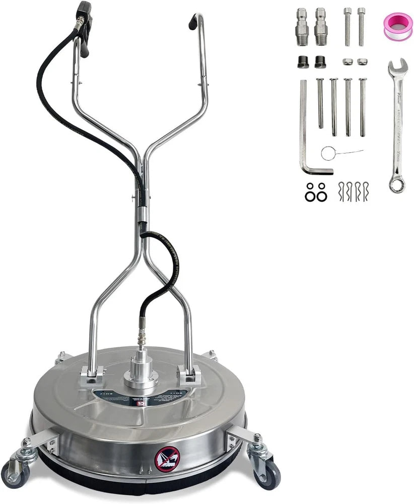 20" Pressure Washer Surface Cleaner Stainless Steel Dual Handle Surface Cleaner