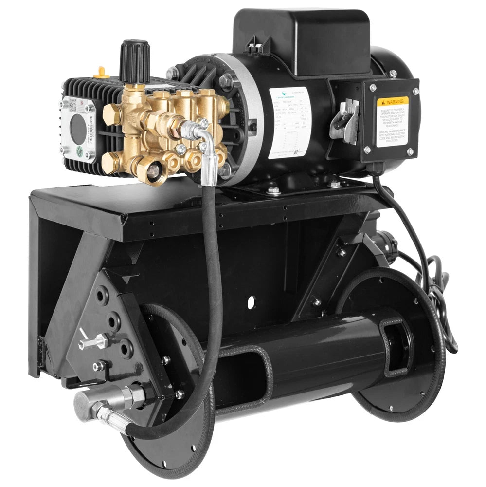Canpump Pressure Washer: Wall-Mount w/ Hose Reel, 5 hp, 230 V, Total Stop System