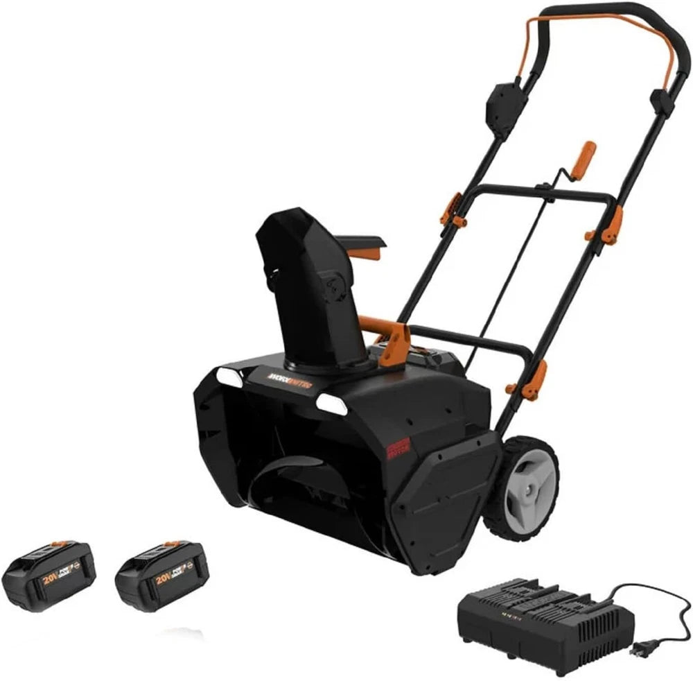 Cordless Snow Blower Power 40V 20" Share W/ Brushless Motor Batteries & Charge