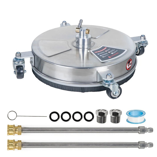 15" Pressure Washer Surface Cleaner with Extension Wands Stainless Steel NEW
