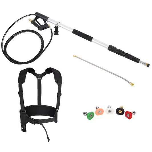 18 Ft. Telescoping Pressure Washer Extension Wand Kit with 5 Spray Nozzles