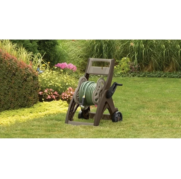 175 ft. Hosemobile Hose Reel Cart, Leader hose included, Gray and Taupe